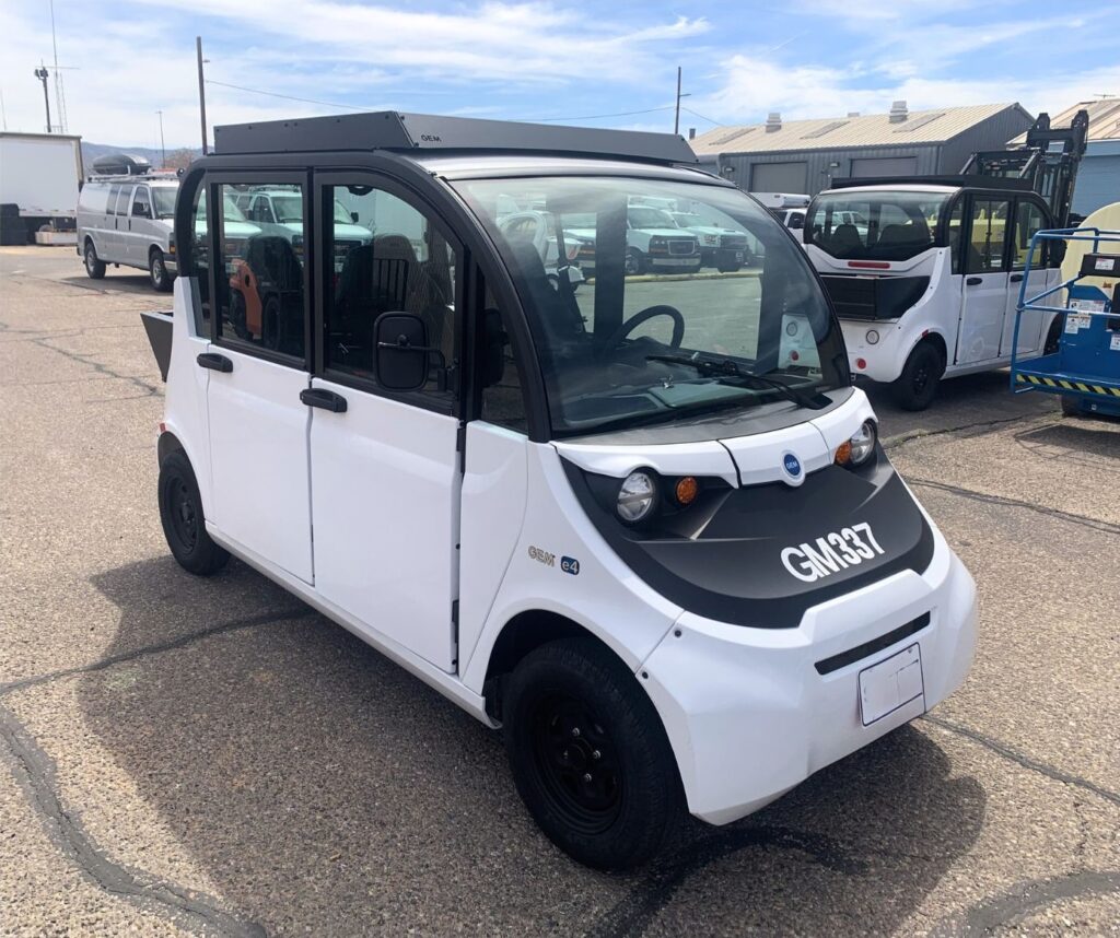 Sandia National Laboratories using a GEM electric vehicle with solar panels